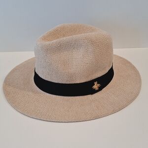 Classic Beige Fedora Hat with Black Band